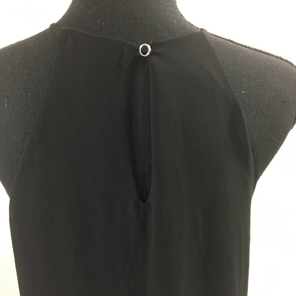 women's monteau BLACK DRESS tunic lace hem size M - Picture 9 of 11